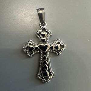 Cross Heart Silver Plated Stainless Steel Pendant Expendable Necklace Gift Hers